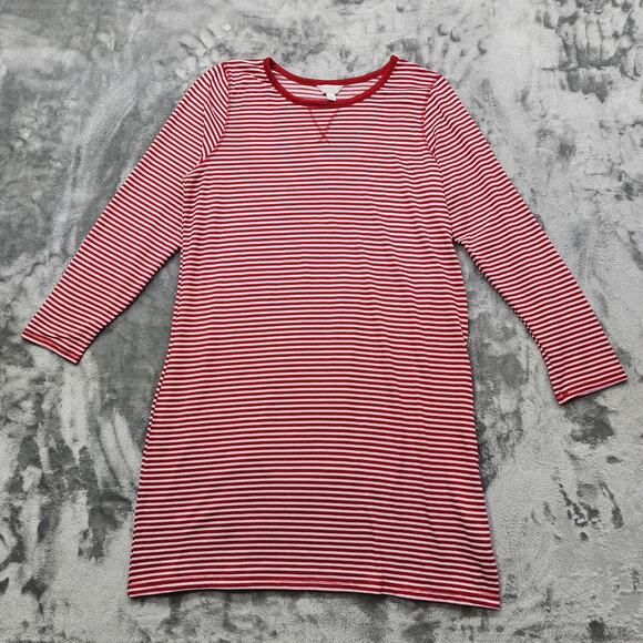 Charter Club Other - Charter Club Intimates Sleep Shirt Womens L Red Striped Long Sleeve Nightgown